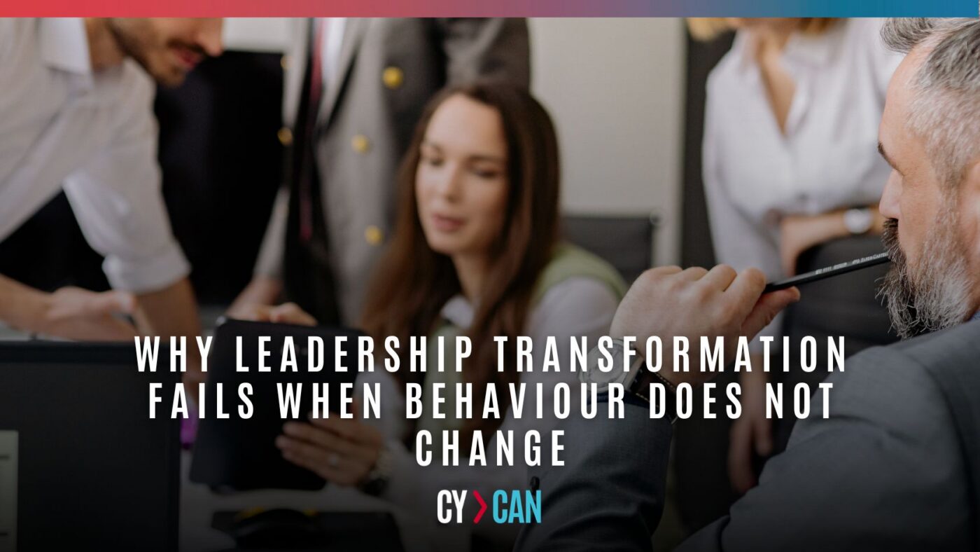 Leadership team discussing behavioural change and organisational transformation