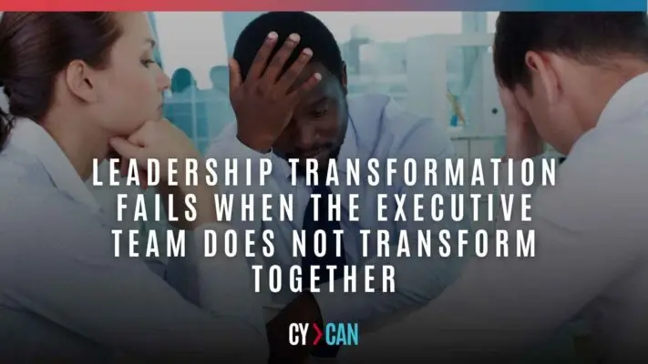 Executive team experiencing challenges during leadership transformation