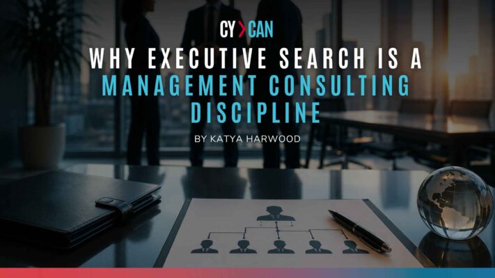 Executive search consultant advising business leaders during a strategic leadership planning meeting